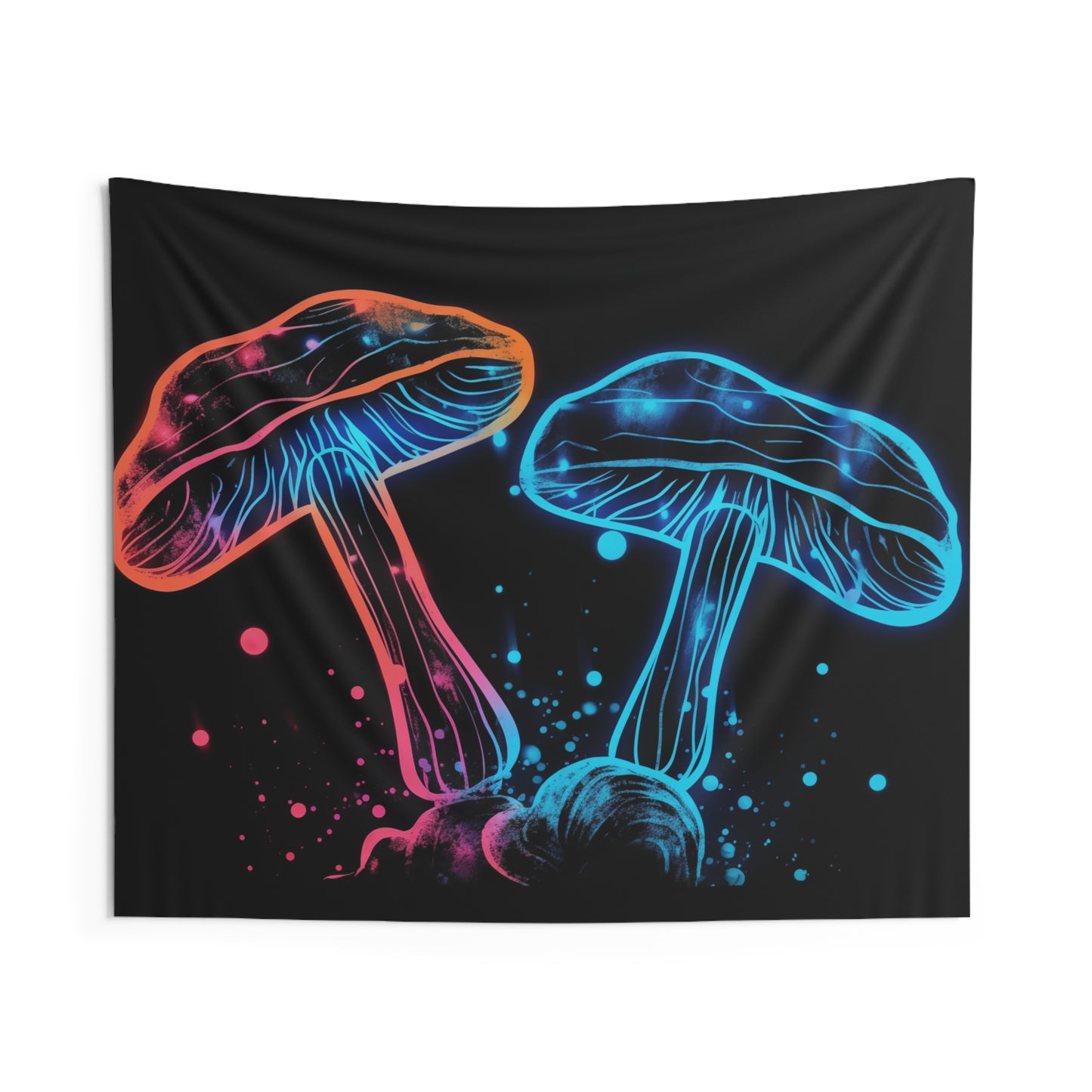 Neon Psychedelic Mushroom Tapestry