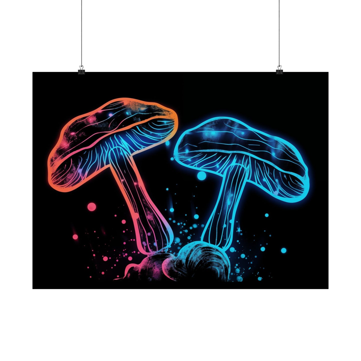 Neon Aura Mushroom Poster