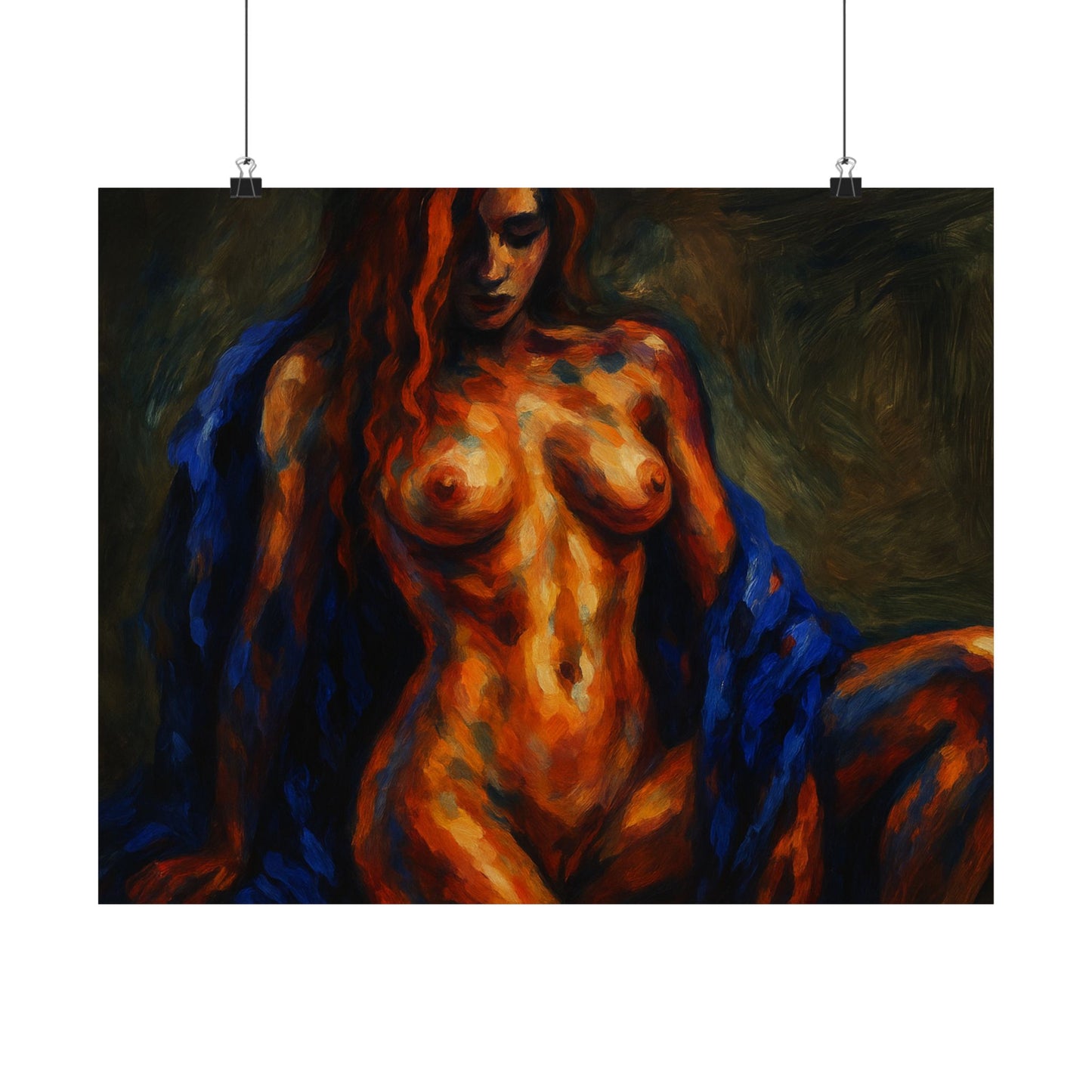 Fiery Silence Wrapped in Blue Poster