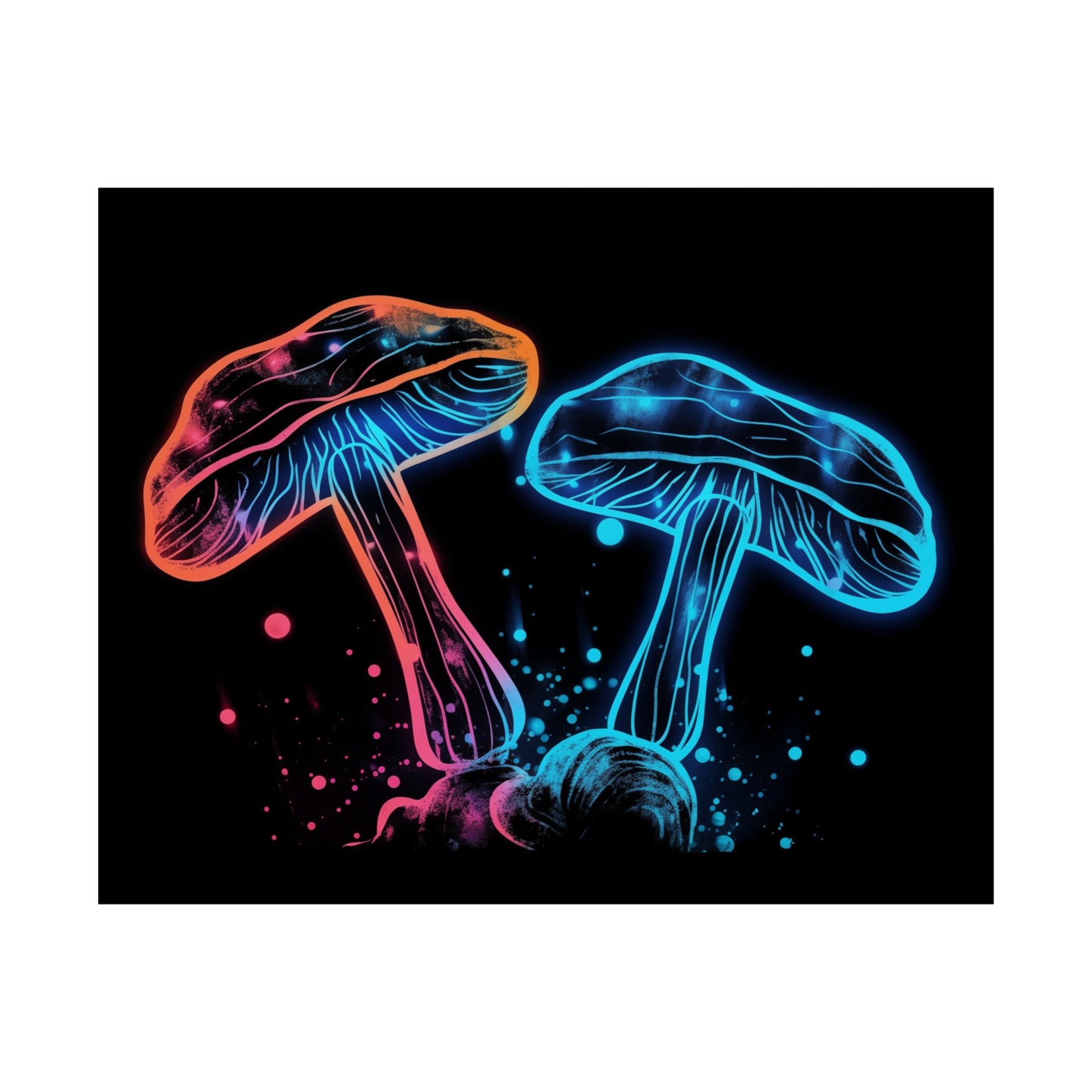 Neon Aura Mushroom Poster