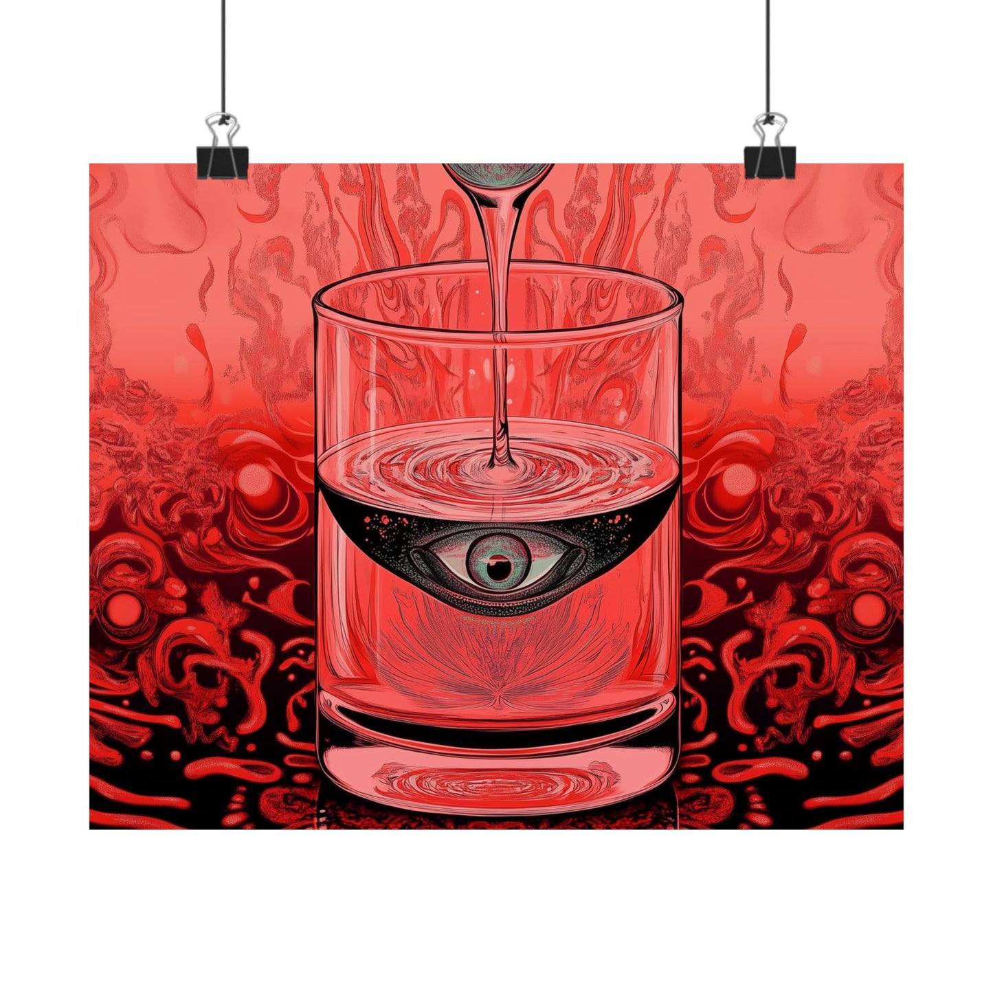 Surreal Eye in Glass Trippy Poster
