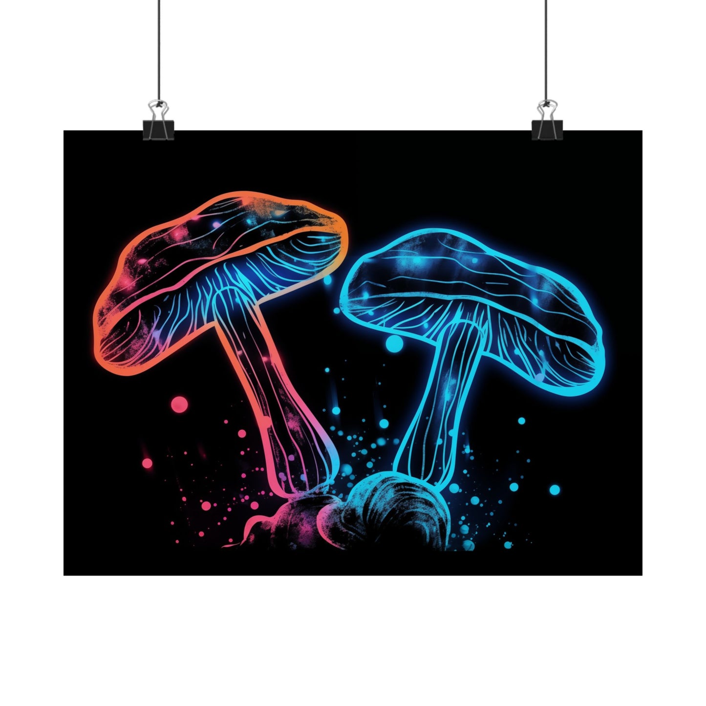 Neon Aura Mushroom Poster