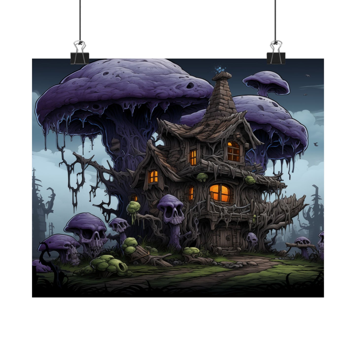 Whispering Shadows of the Mushroom Cottage Poster