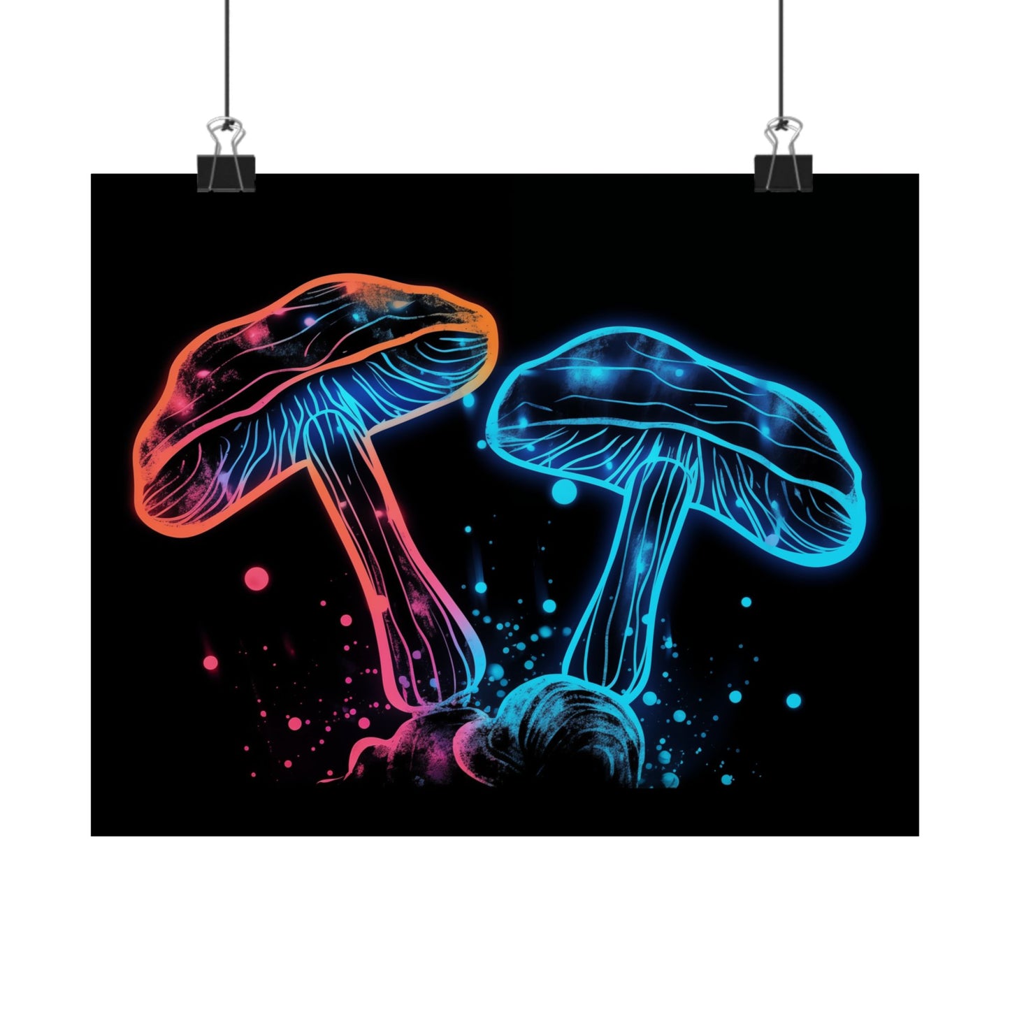 Neon Aura Mushroom Poster