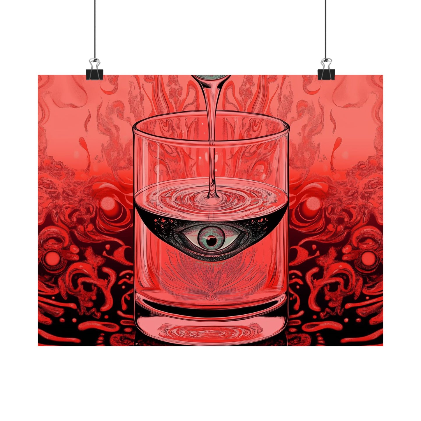 Surreal Eye in Glass Trippy Poster