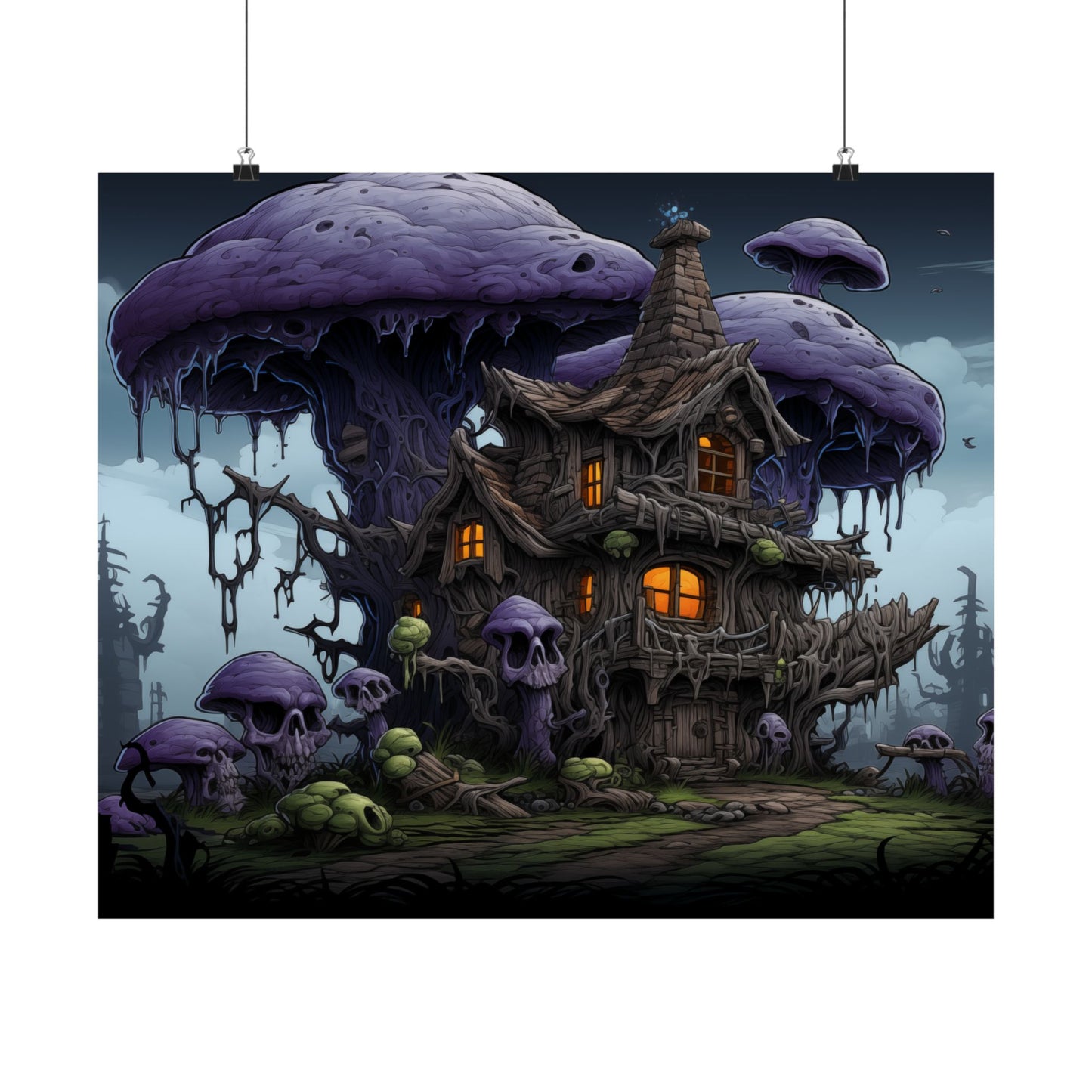 Whispering Shadows of the Mushroom Cottage Poster