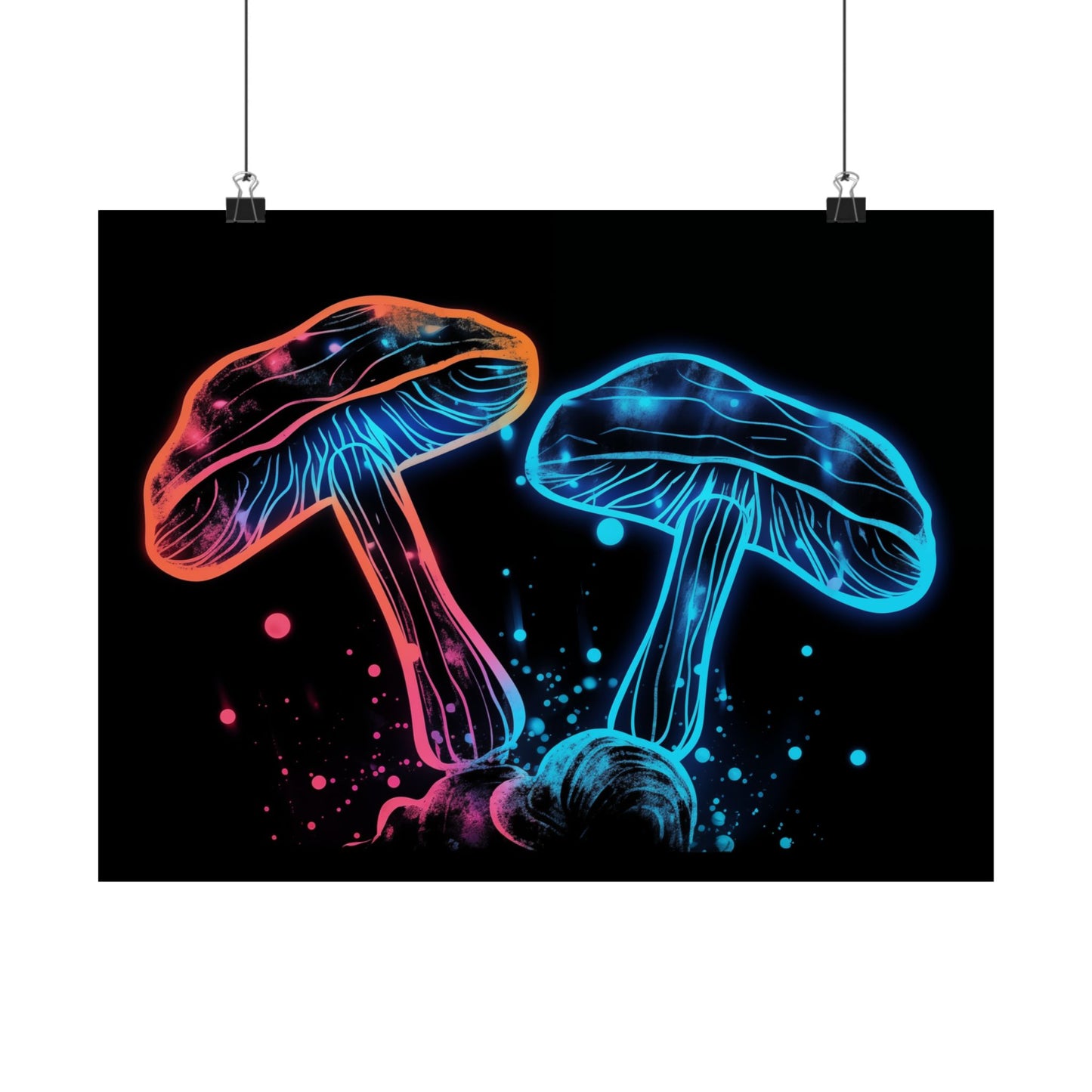 Neon Aura Mushroom Poster