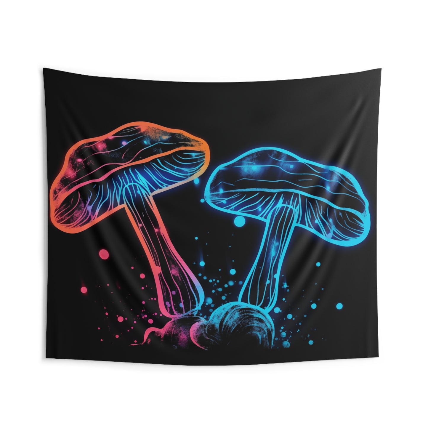 Neon Psychedelic Mushroom Tapestry