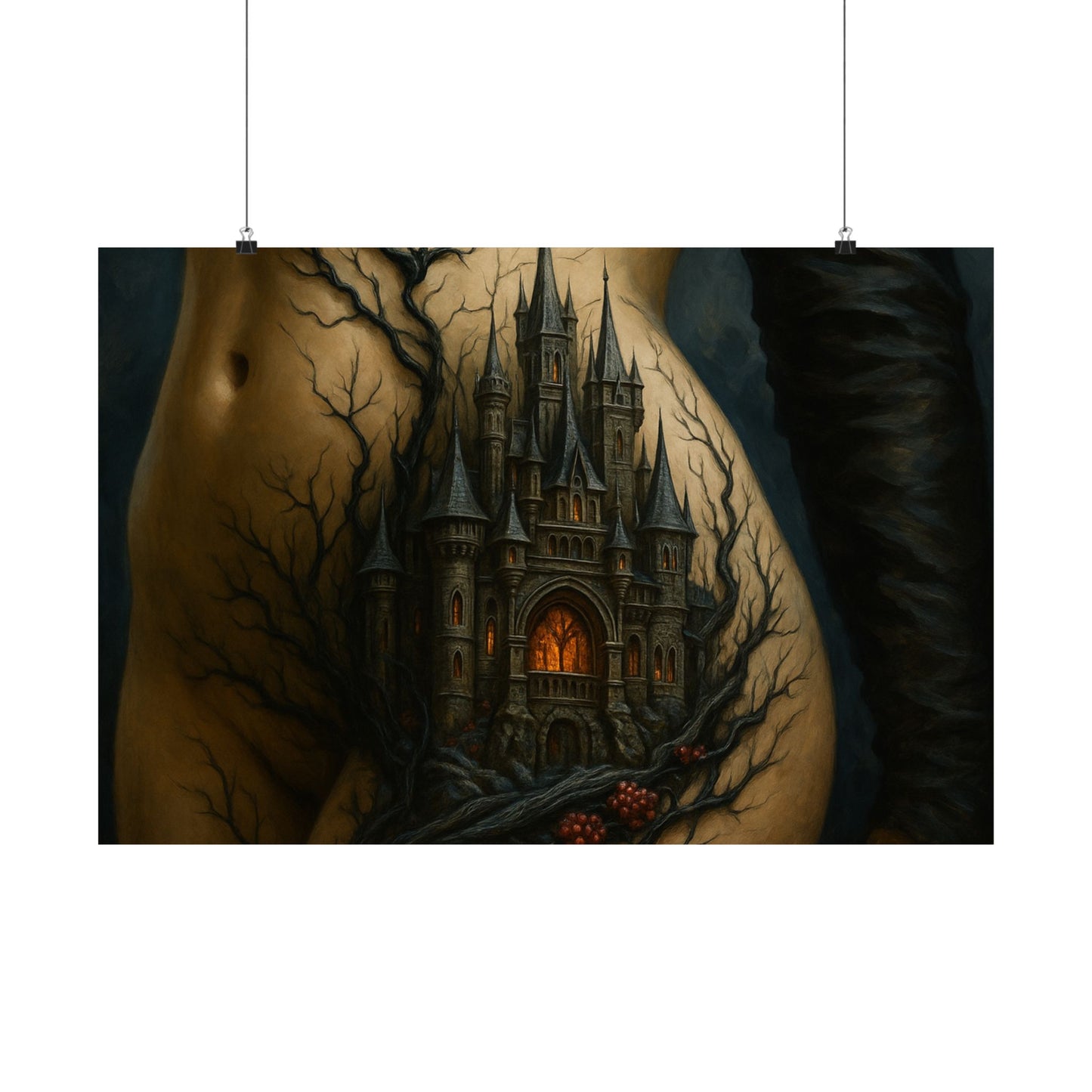 Enchanted Fortress Growing from Flesh Poster