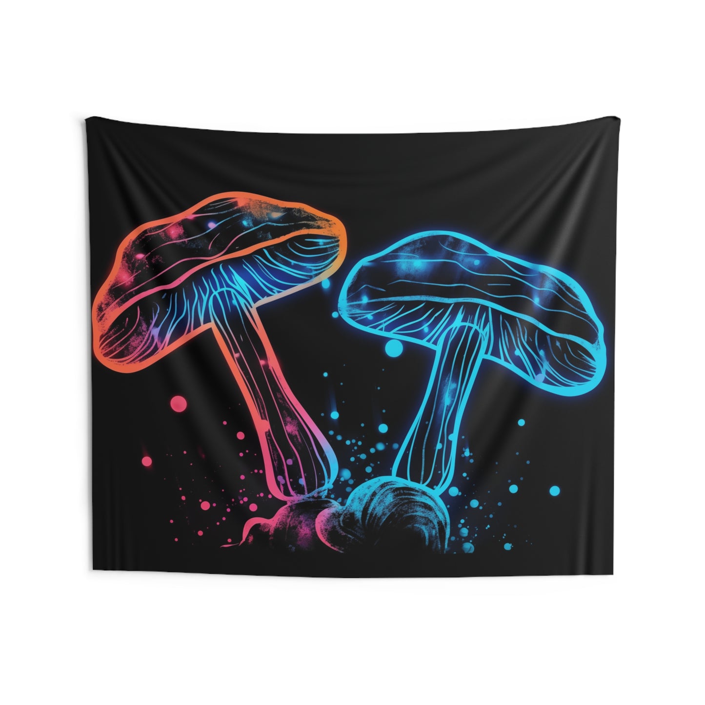 Neon Psychedelic Mushroom Tapestry