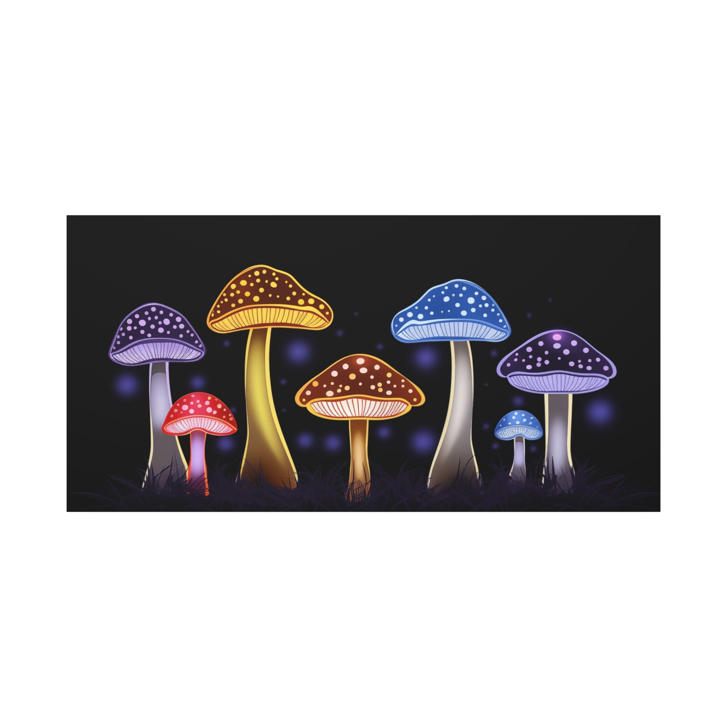 Colorful Magic Mushroom Canvas Wall Art