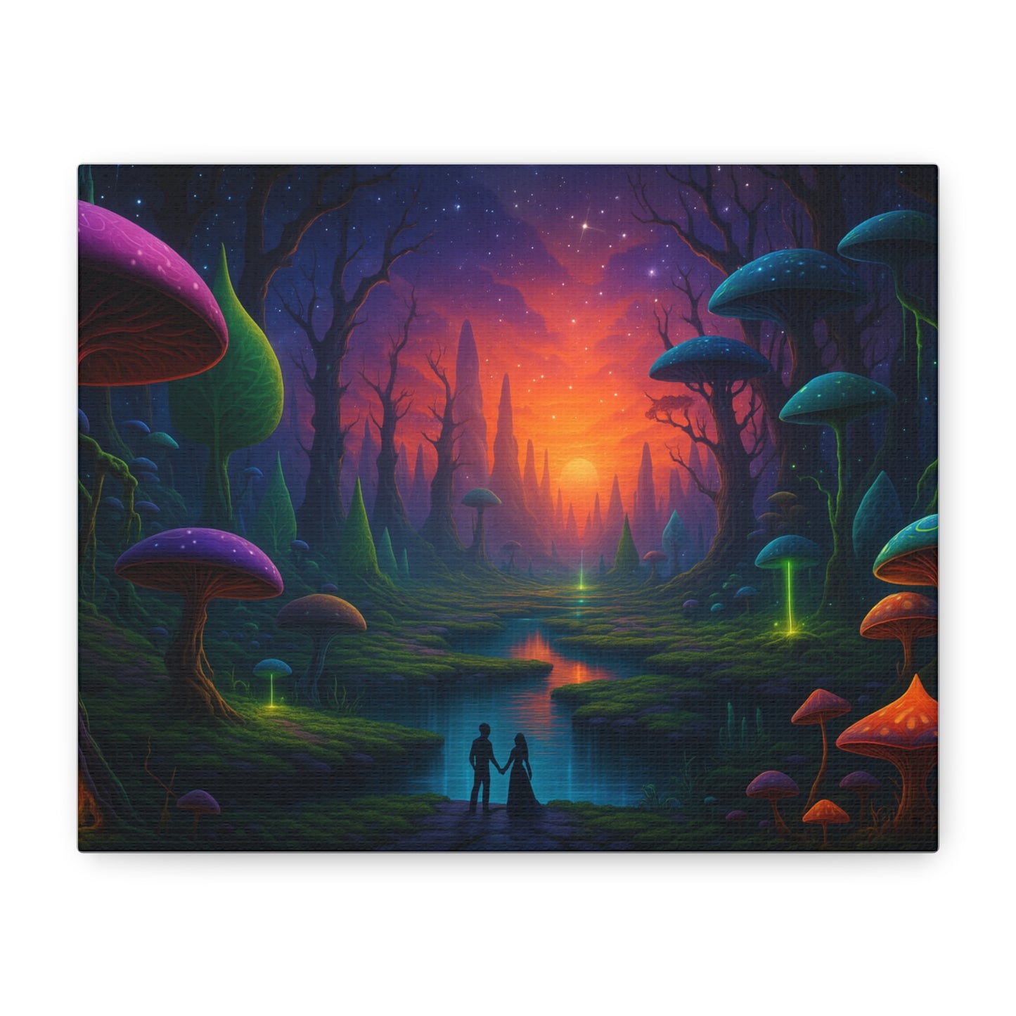 Lovers in the Mushroom Realm Canvas Art