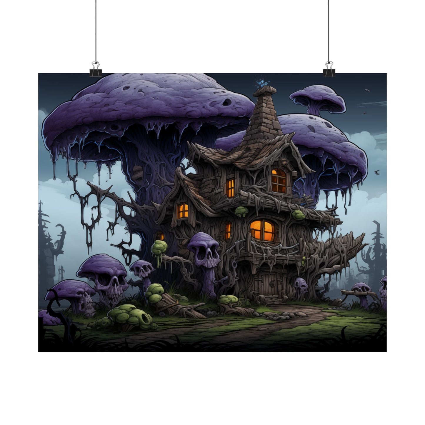 Whispering Shadows of the Mushroom Cottage Poster