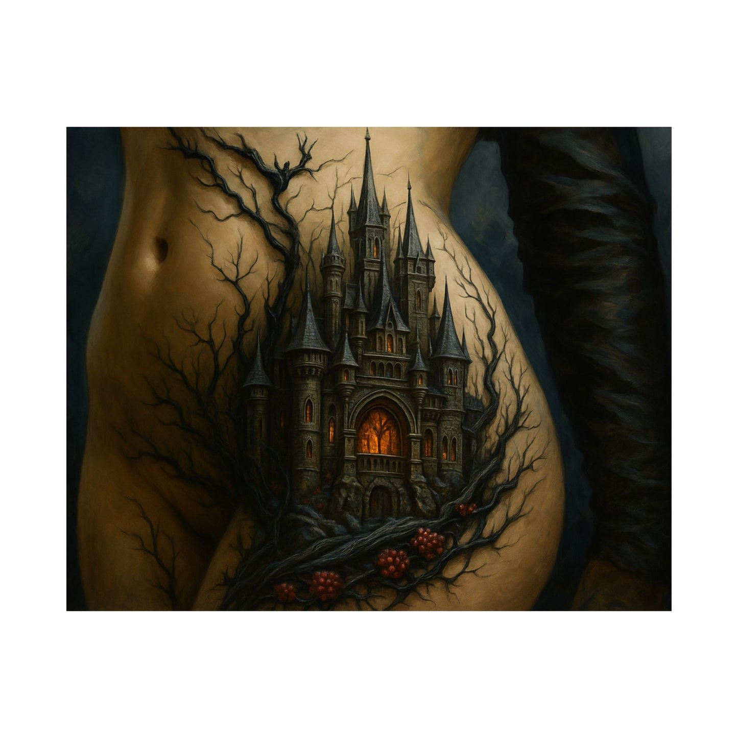 Enchanted Fortress Growing from Flesh Poster