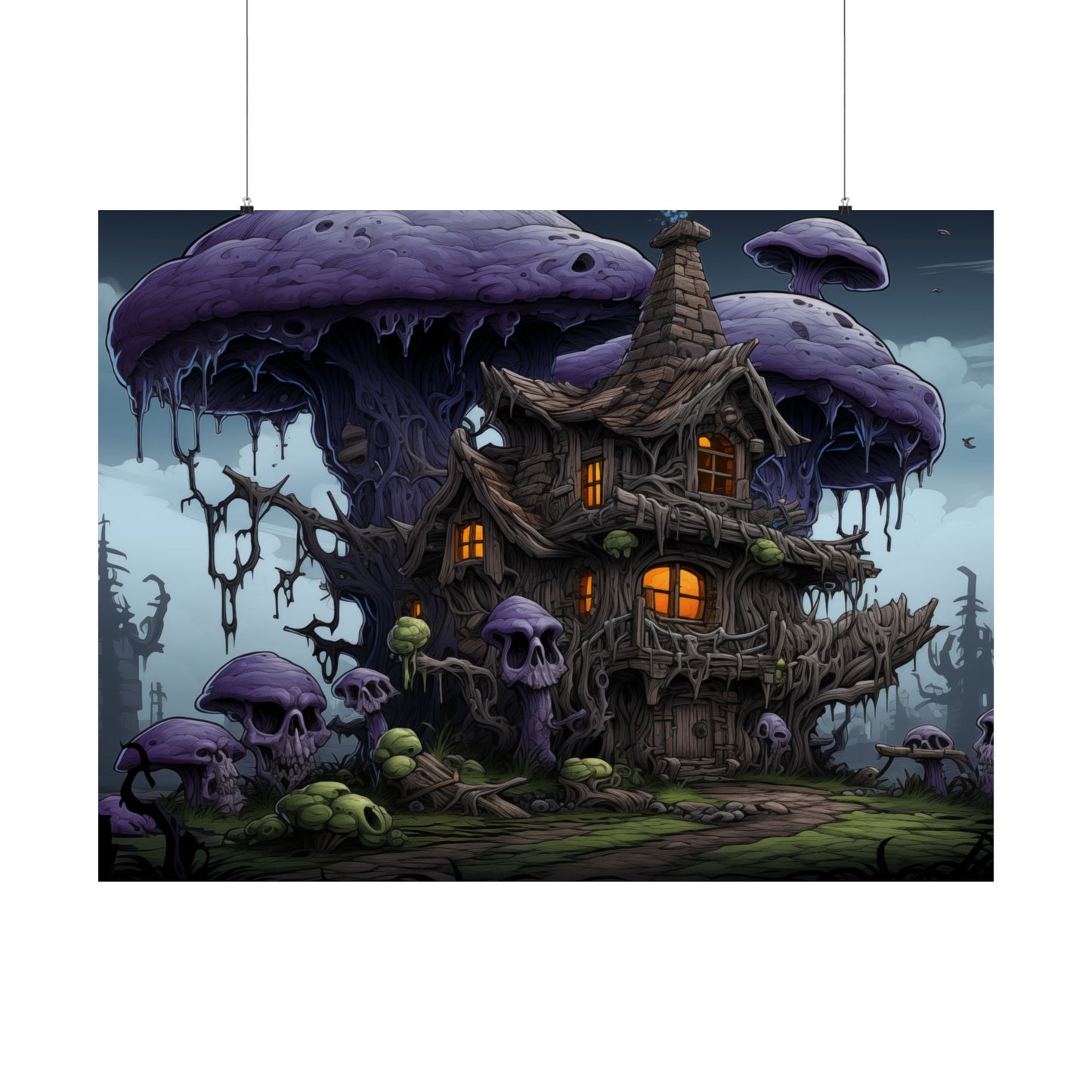 Whispering Shadows of the Mushroom Cottage Poster