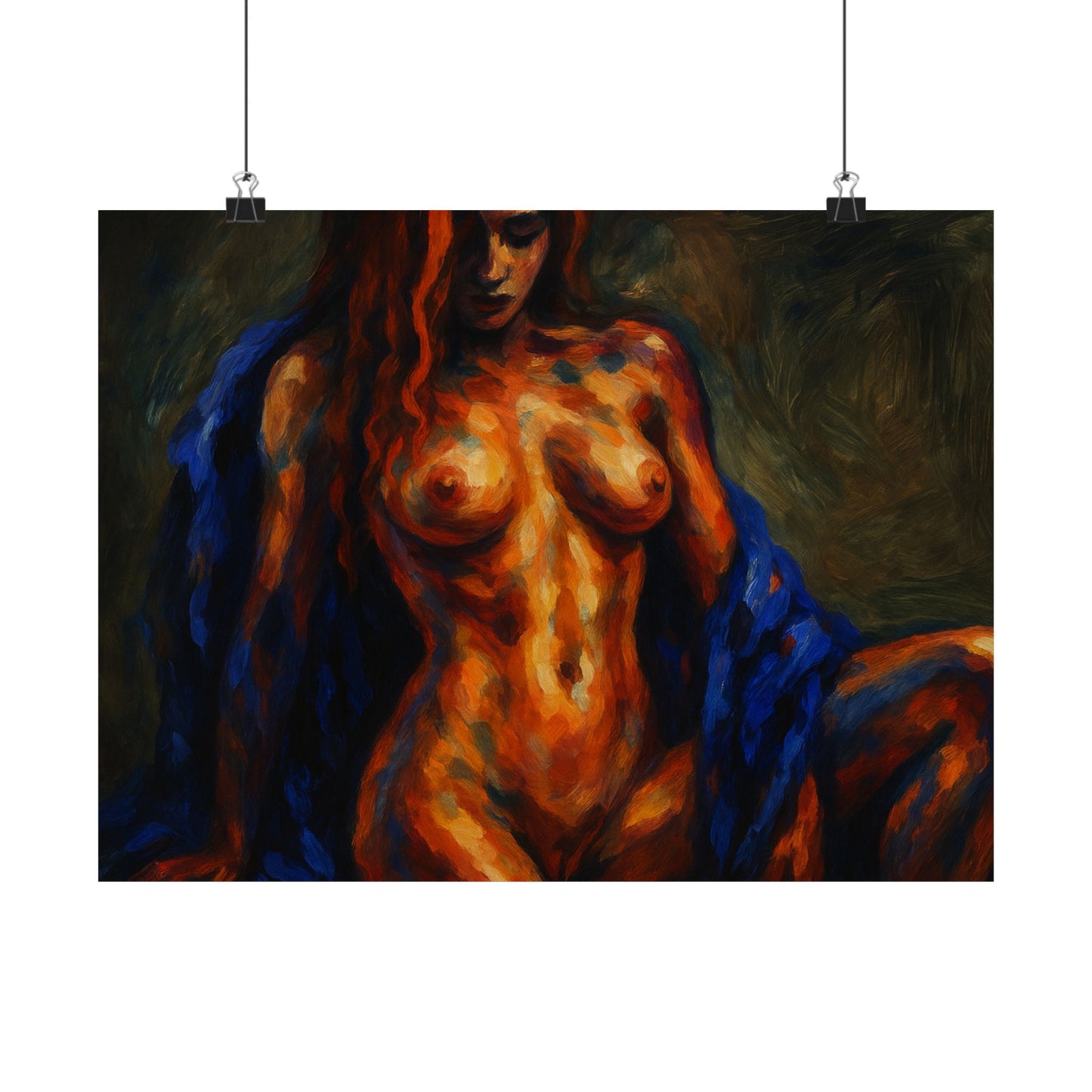 Fiery Silence Wrapped in Blue Poster