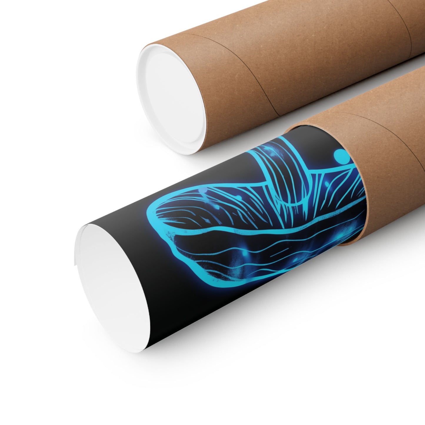 Neon Aura Mushroom Poster