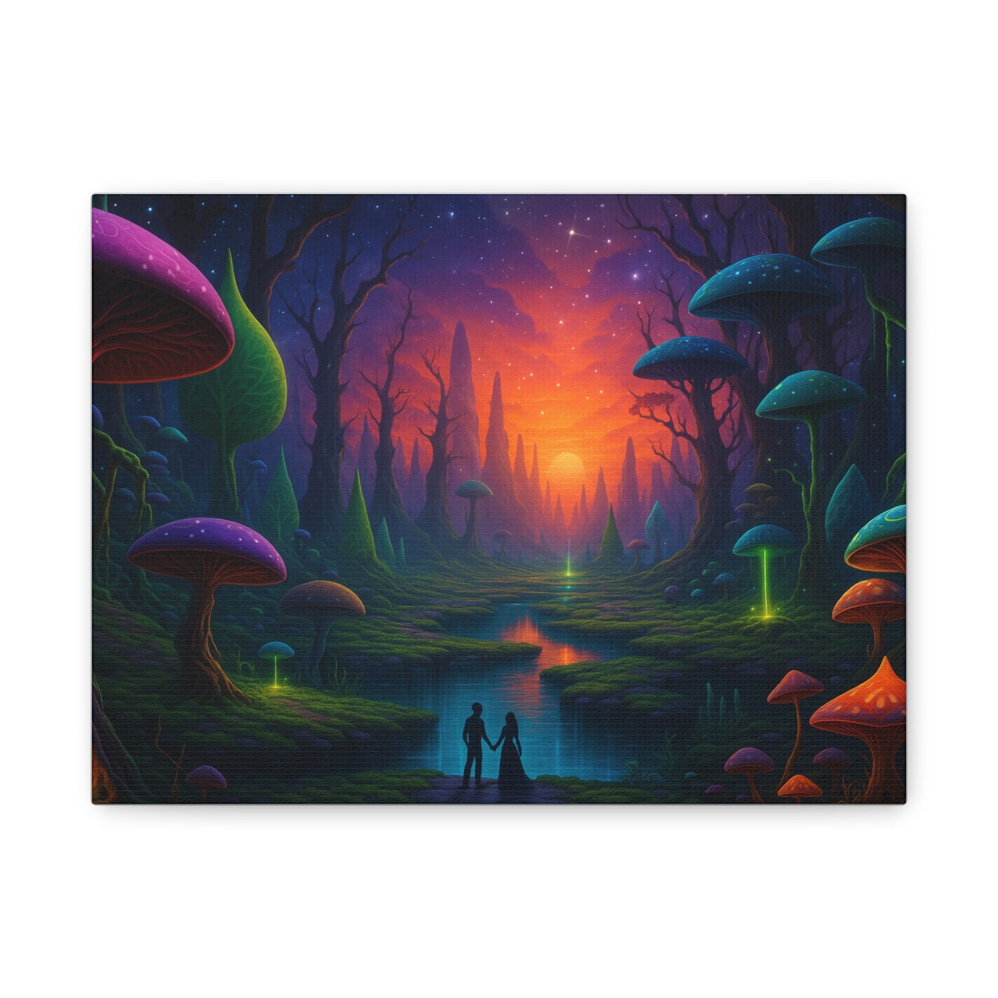Lovers in the Mushroom Realm Canvas Art
