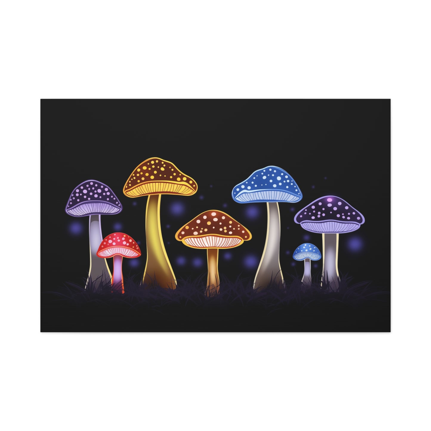 Colorful Magic Mushroom Canvas Wall Art