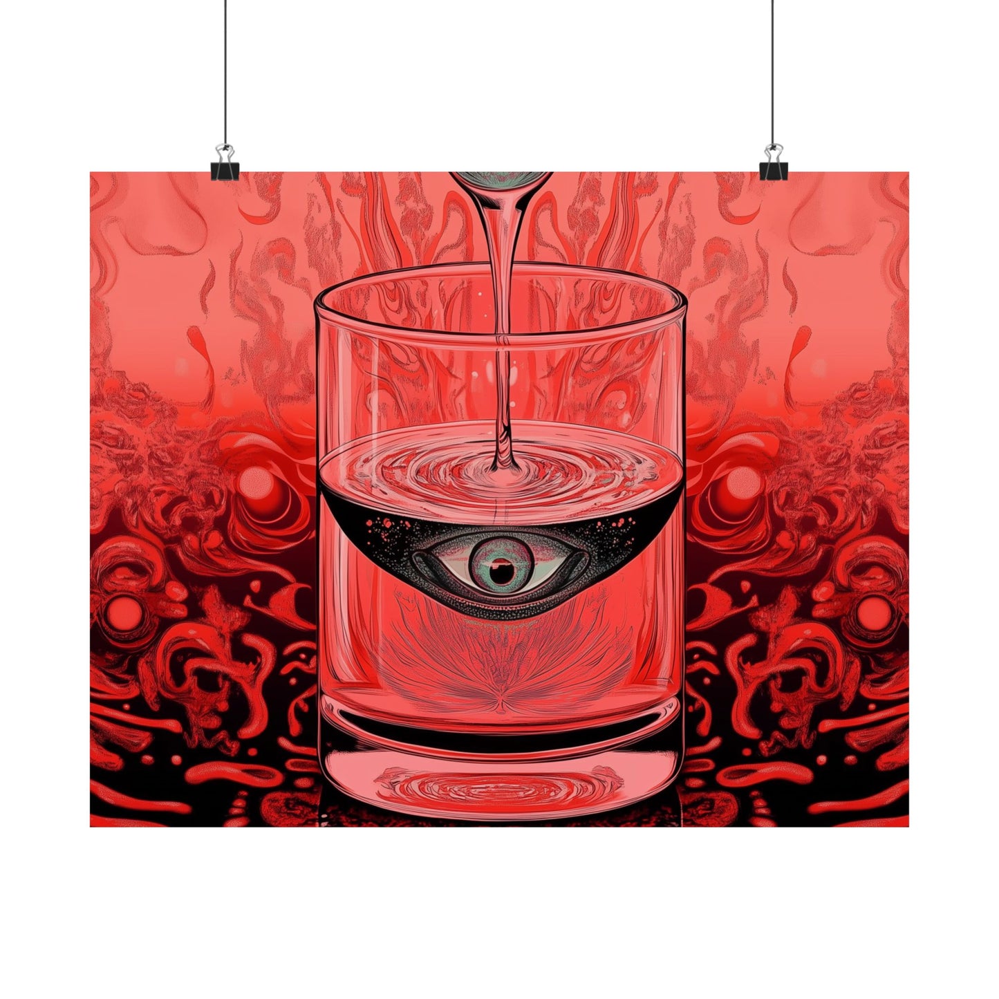Surreal Eye in Glass Trippy Poster