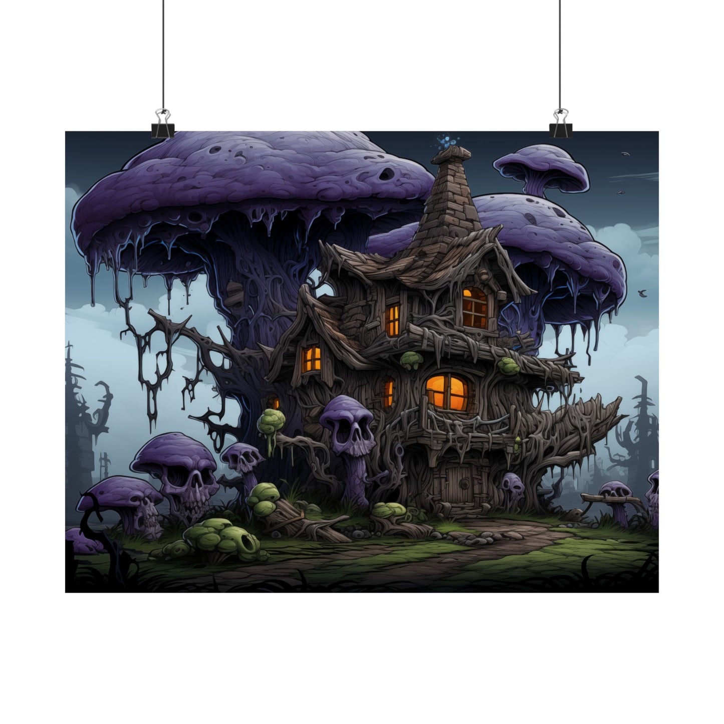 Whispering Shadows of the Mushroom Cottage Poster