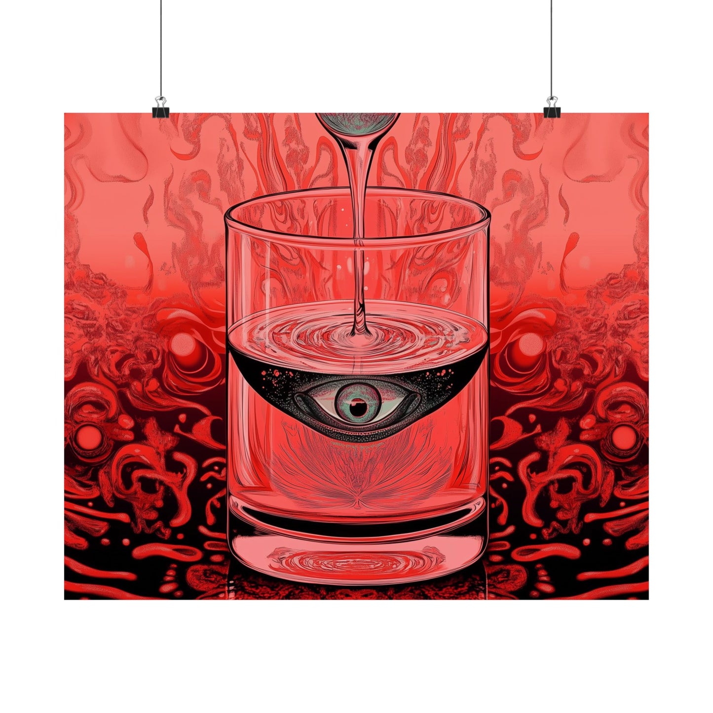 Surreal Eye in Glass Trippy Poster