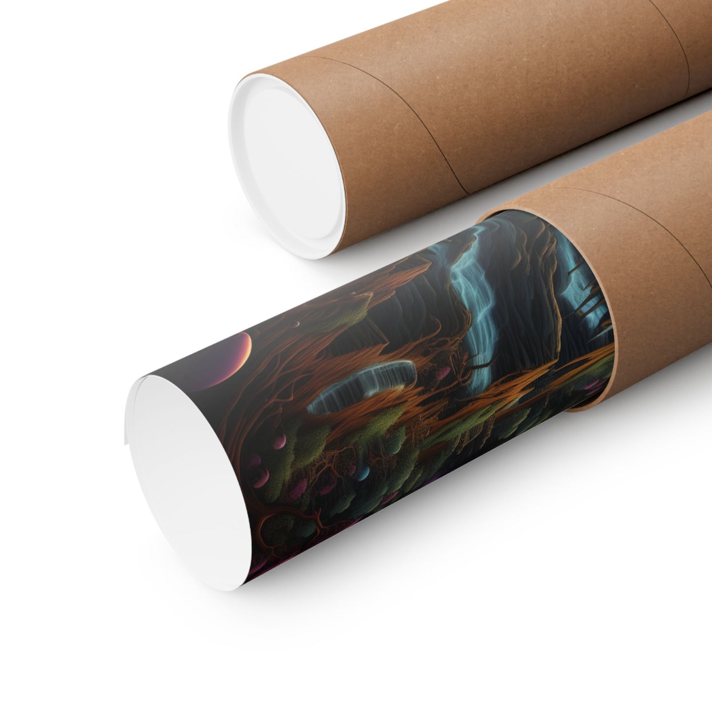 Psychedelic Sunset Mushroom Valley Poster