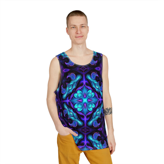 Blue Cosmic Flow Trip Tank Top