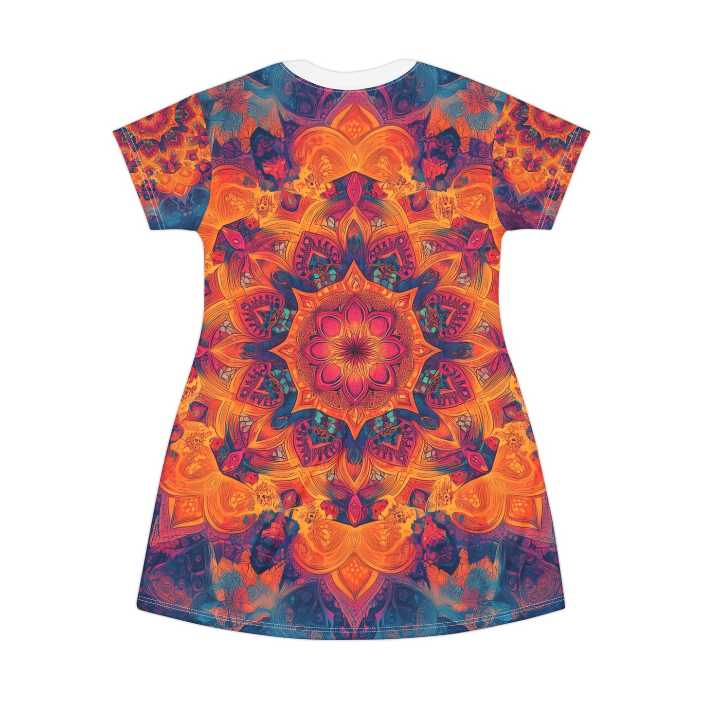 Trippy Radiant Mandala T-Shirt Dress