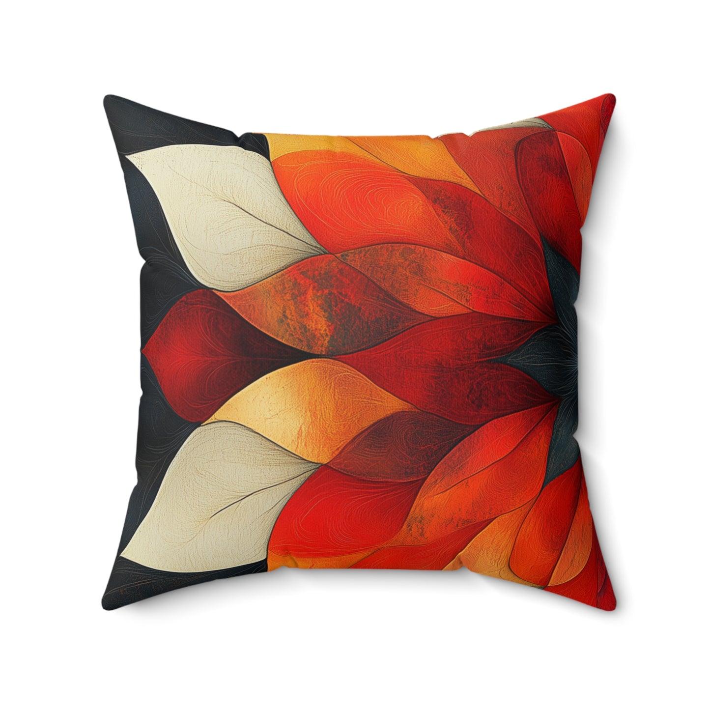 Fiery Petal Art Pillow