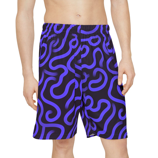 Electric Purple Trippy Pattern Shorts