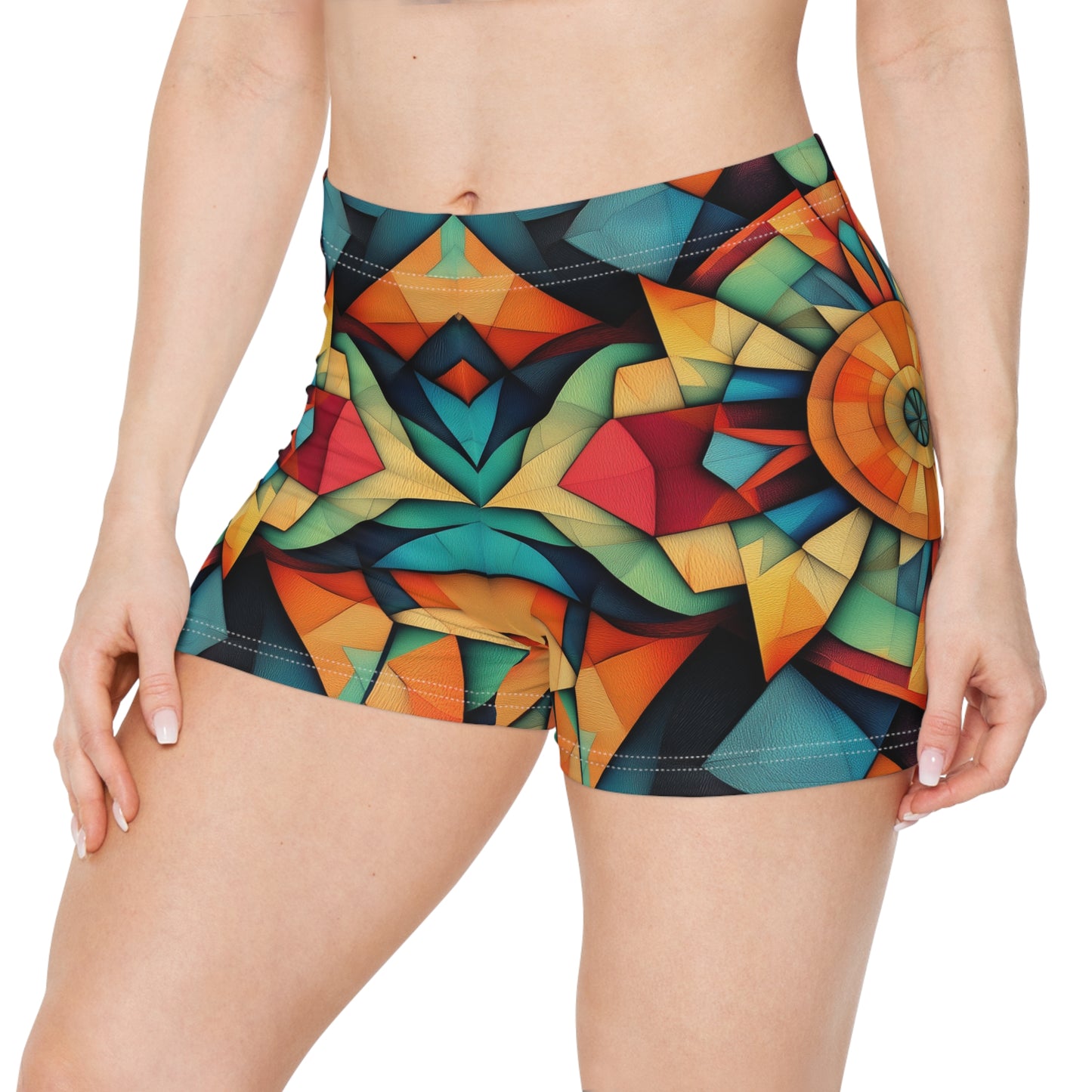 Geometric Burst Psychedelic Shorts