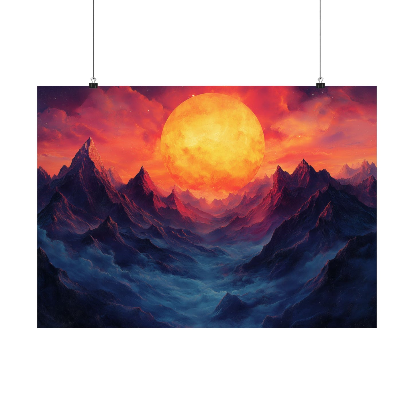 Ethereal Sunset Mountain Poster