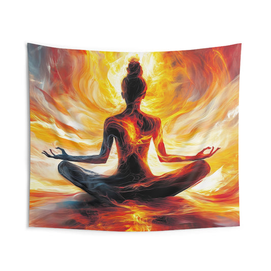 Fire & Serenity Meditation Tapestry