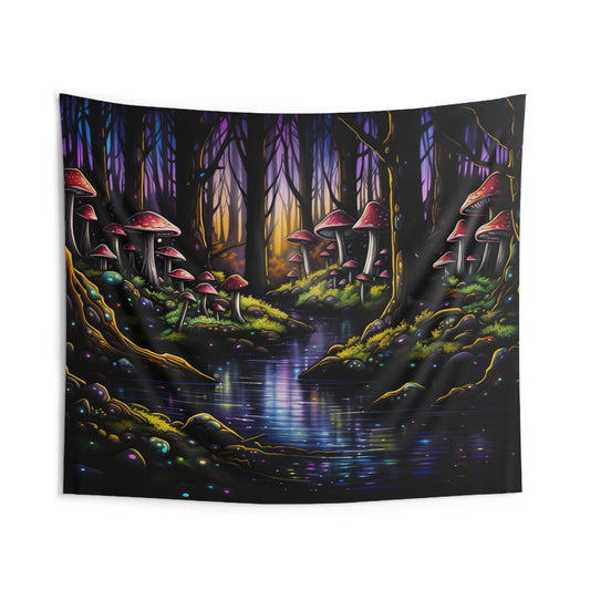 Enchanted Mushroom Forest Tapestry