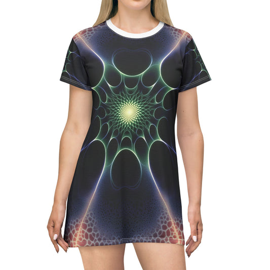 Psychedelic Web T-Shirt Dress