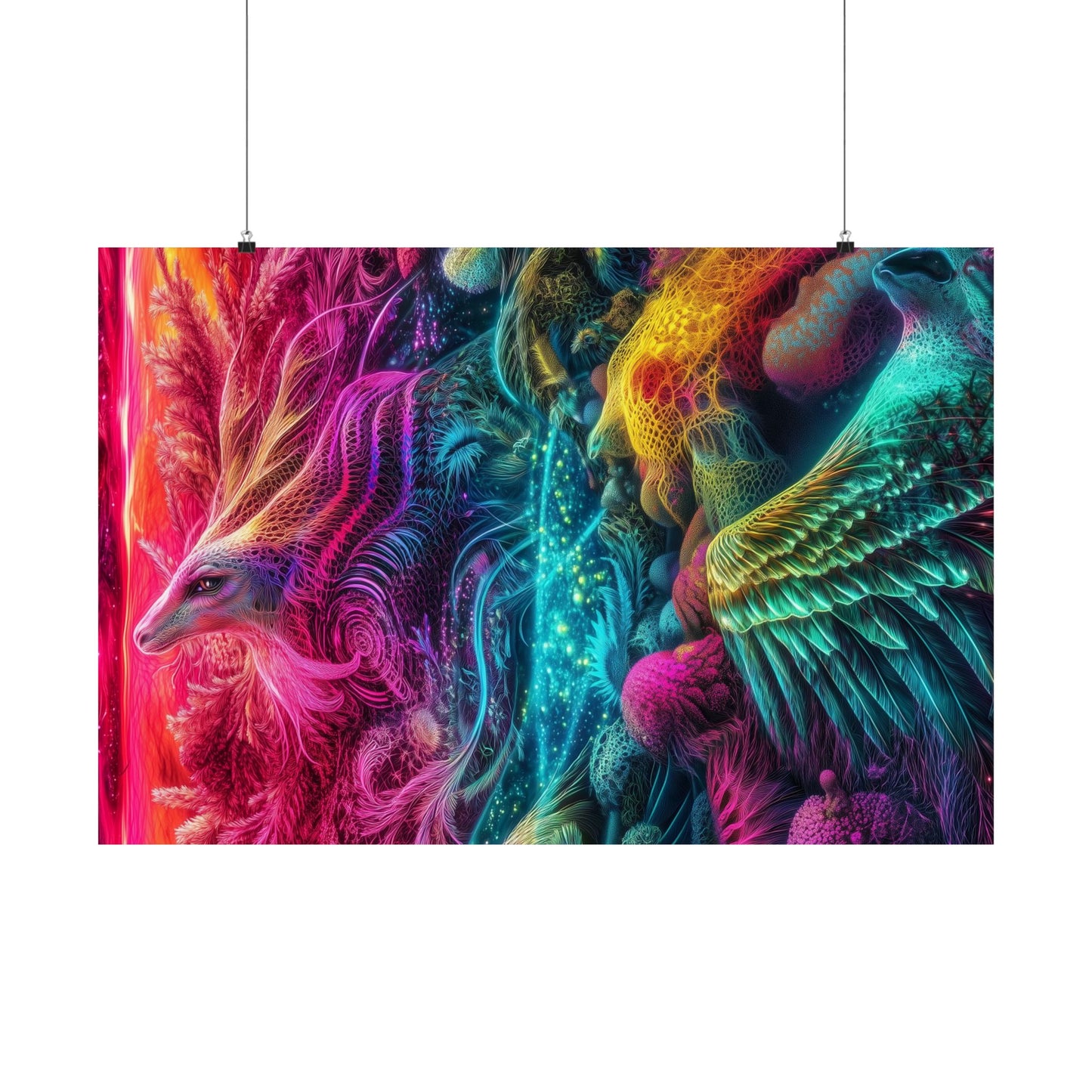 Mystical Phoenix Psychedelic Poster