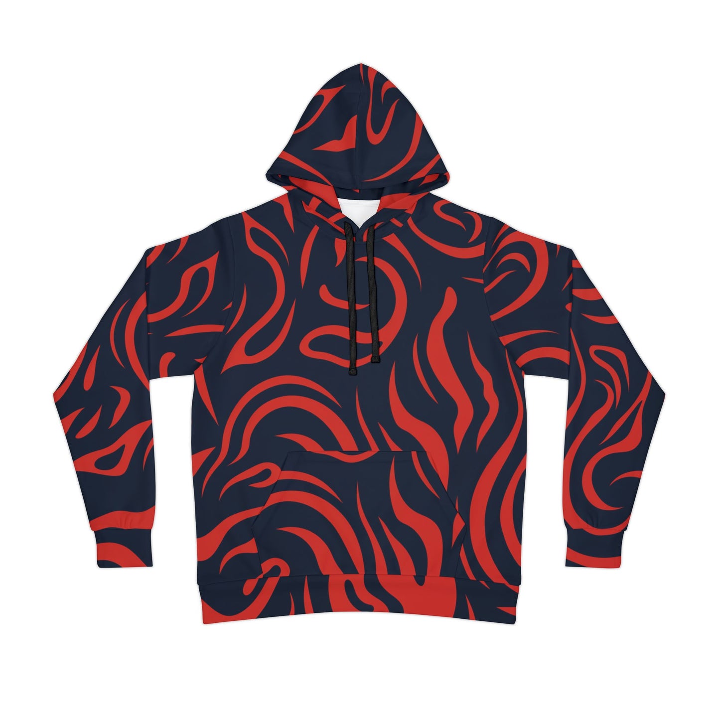 Red and Navy Trippy Abstract Hoodie