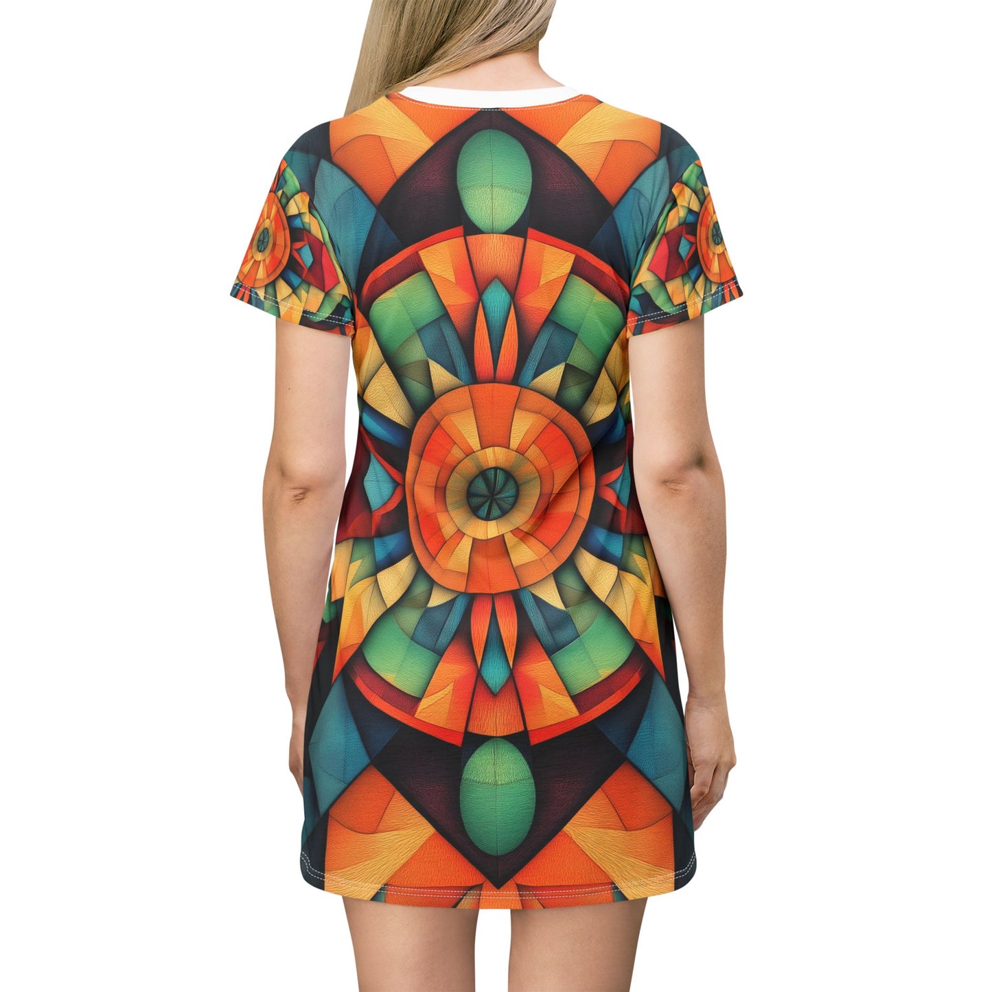 Sunburst Geometry T-Shirt Dress