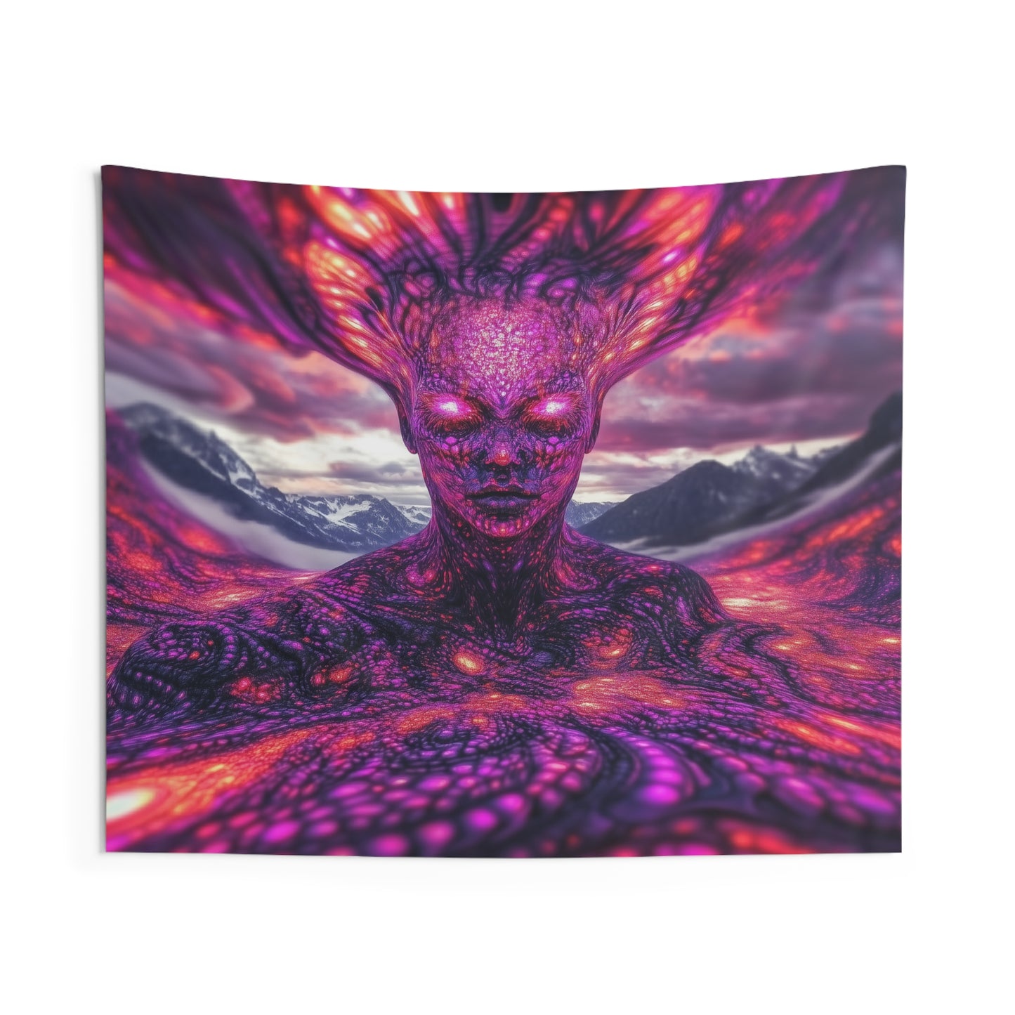 Psychedelic  Cosmic Flame Tapestry