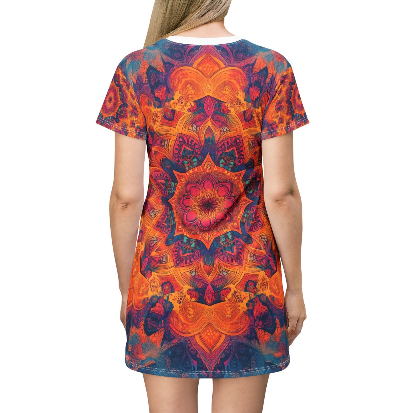 Trippy Radiant Mandala T-Shirt Dress