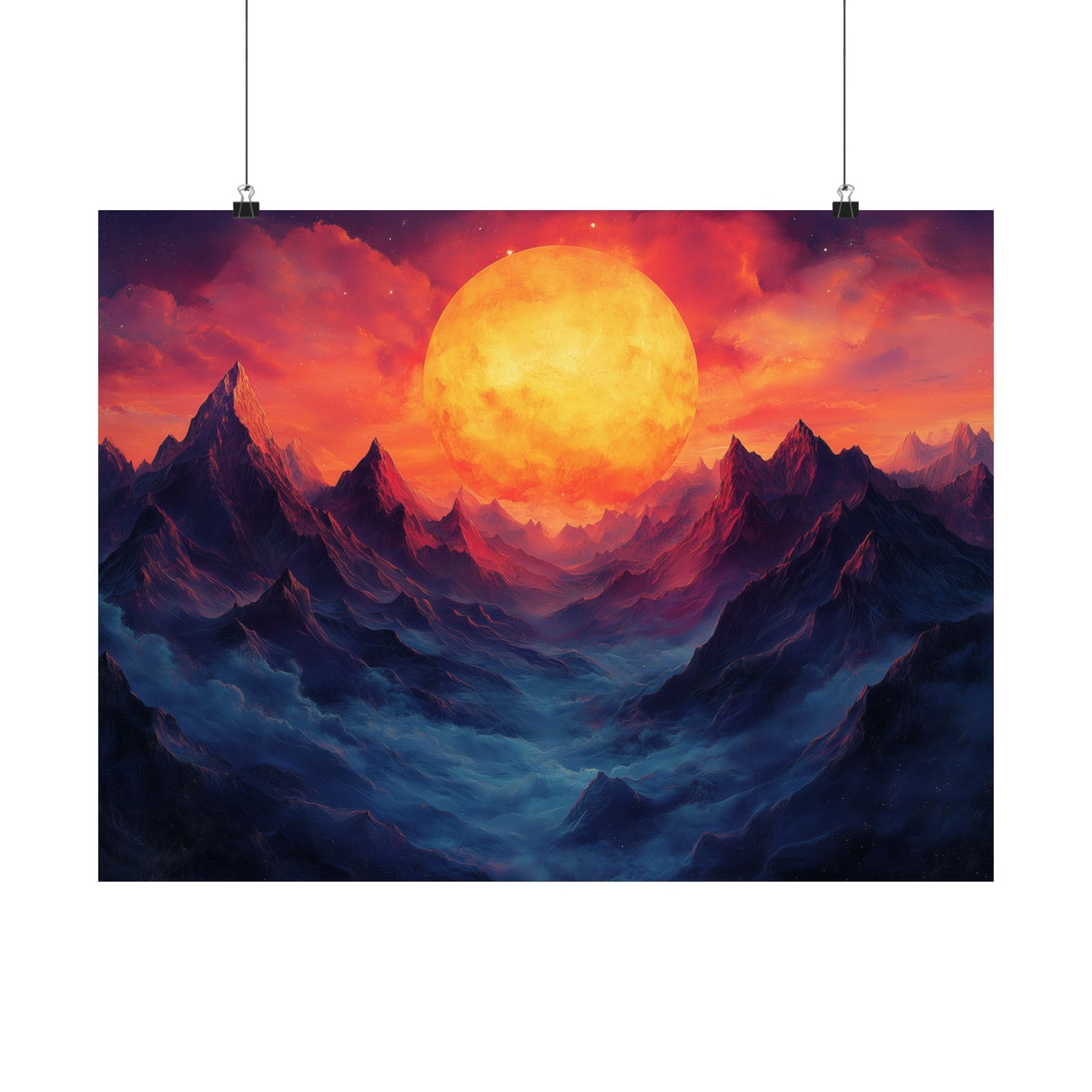 Ethereal Sunset Mountain Poster