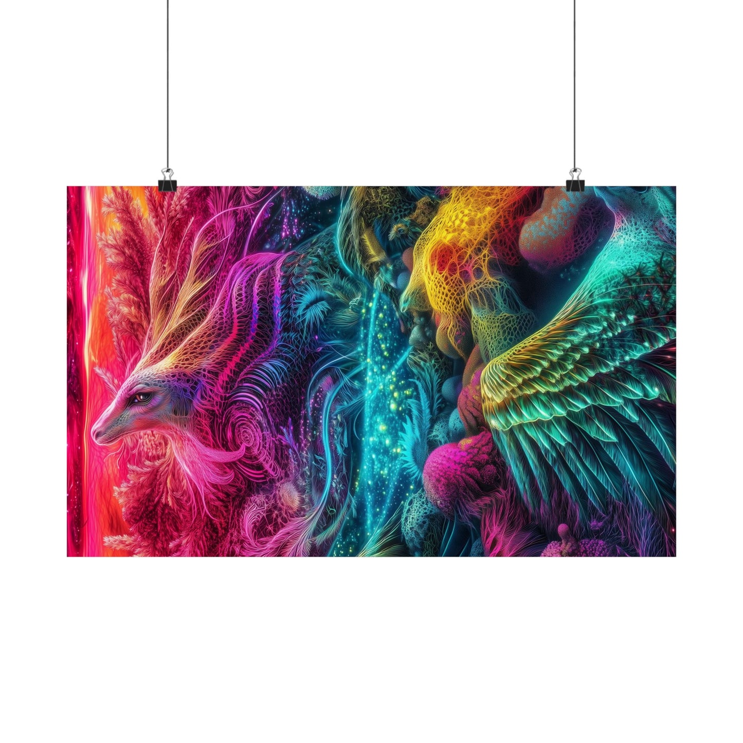 Mystical Phoenix Psychedelic Poster