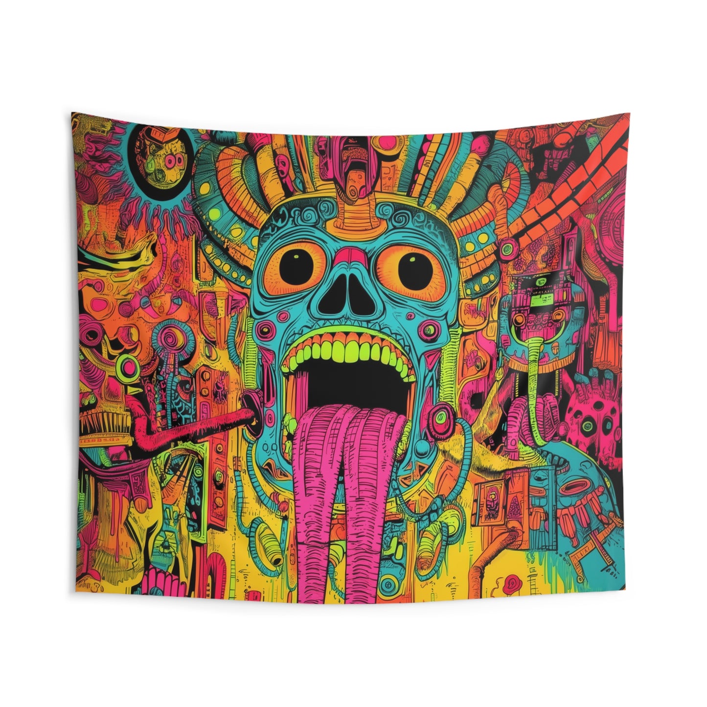 Psychedelic Skull Tapestry