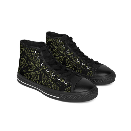 Psychedelic Web Geometric High-Top Sneakers