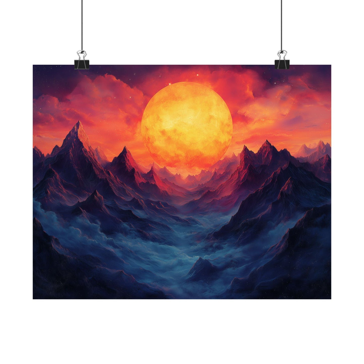 Ethereal Sunset Mountain Poster