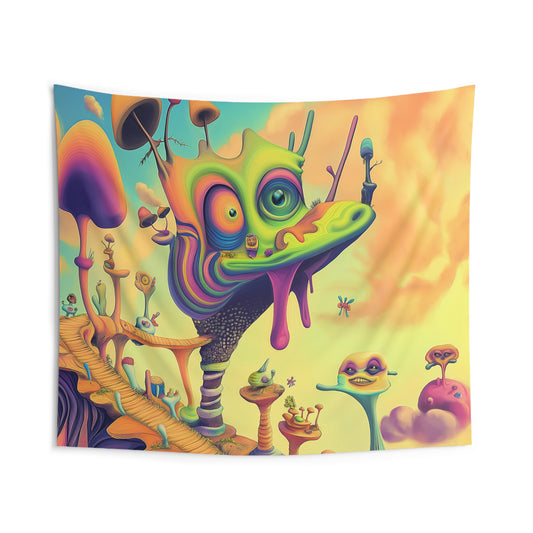 Surreal Mushroom Wonderland Tapestry