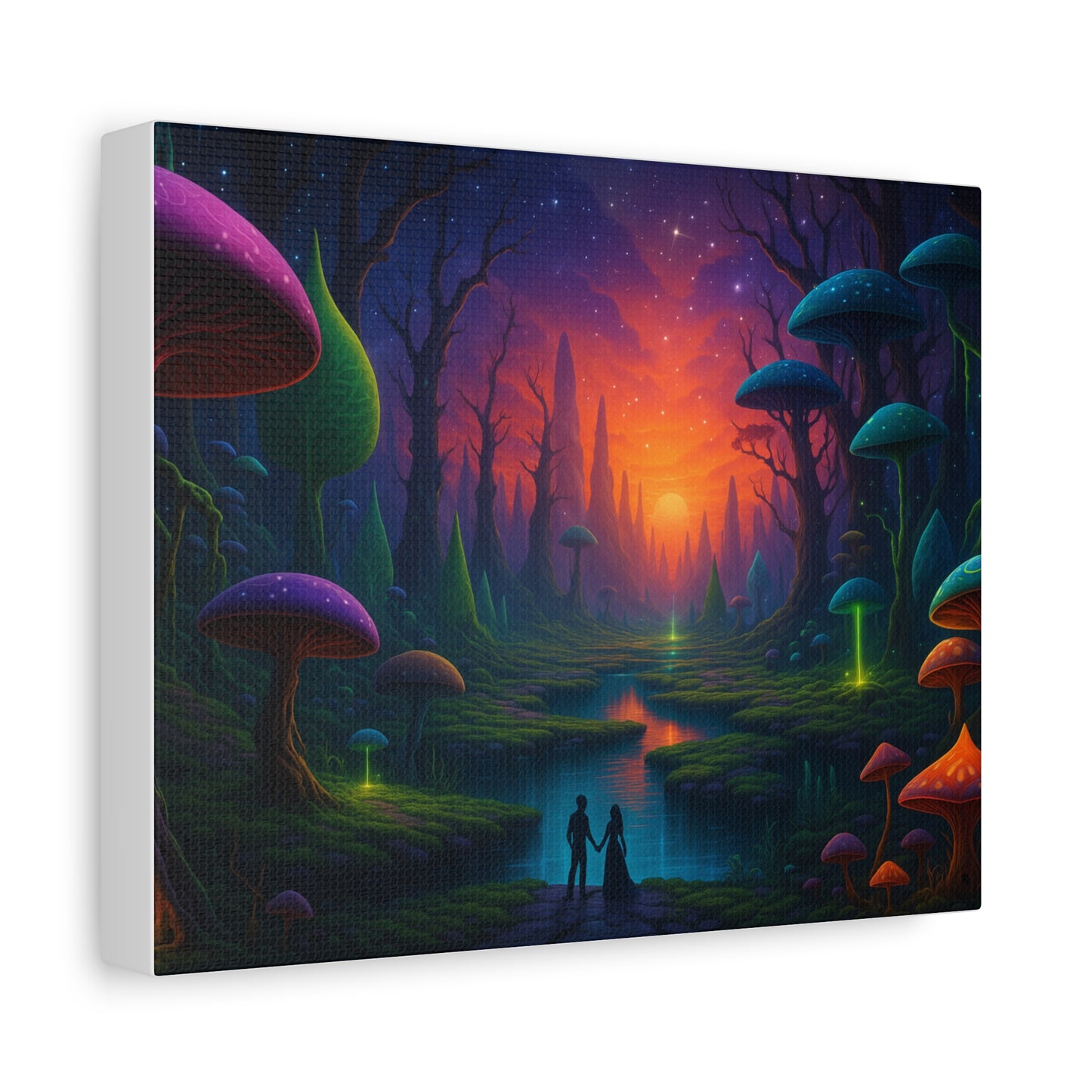 Lovers in the Mushroom Realm Canvas Art