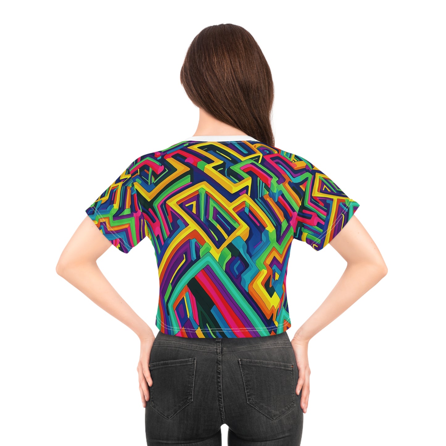 Trippy Color Maze Crop Top