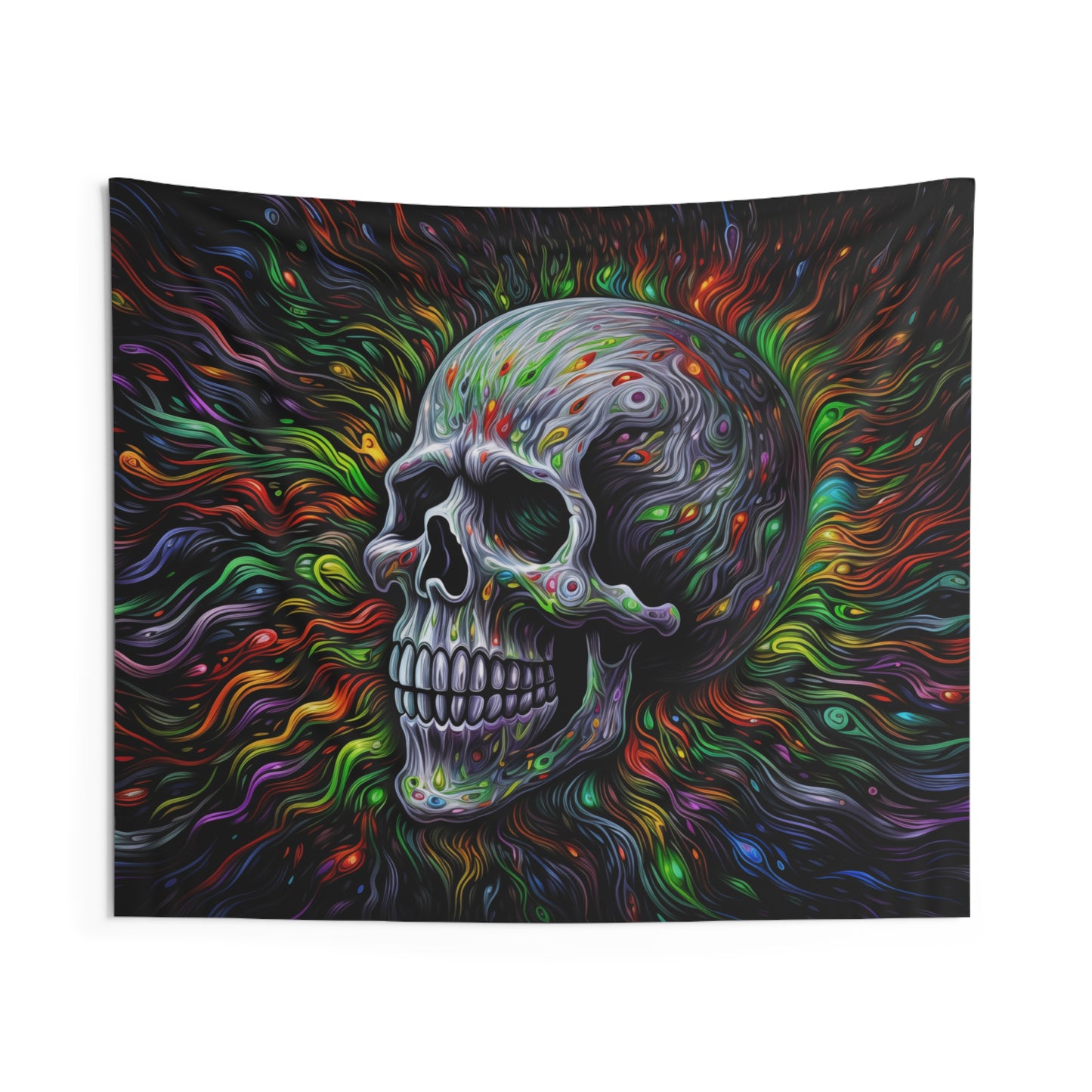 Psychedelic Skull Wall Tapestry